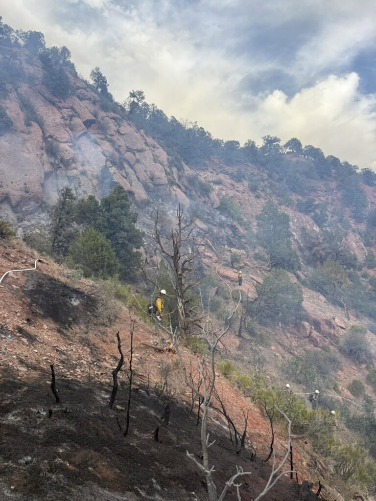 Firefighters on hillside in South Canyon near Glenwood Springs
