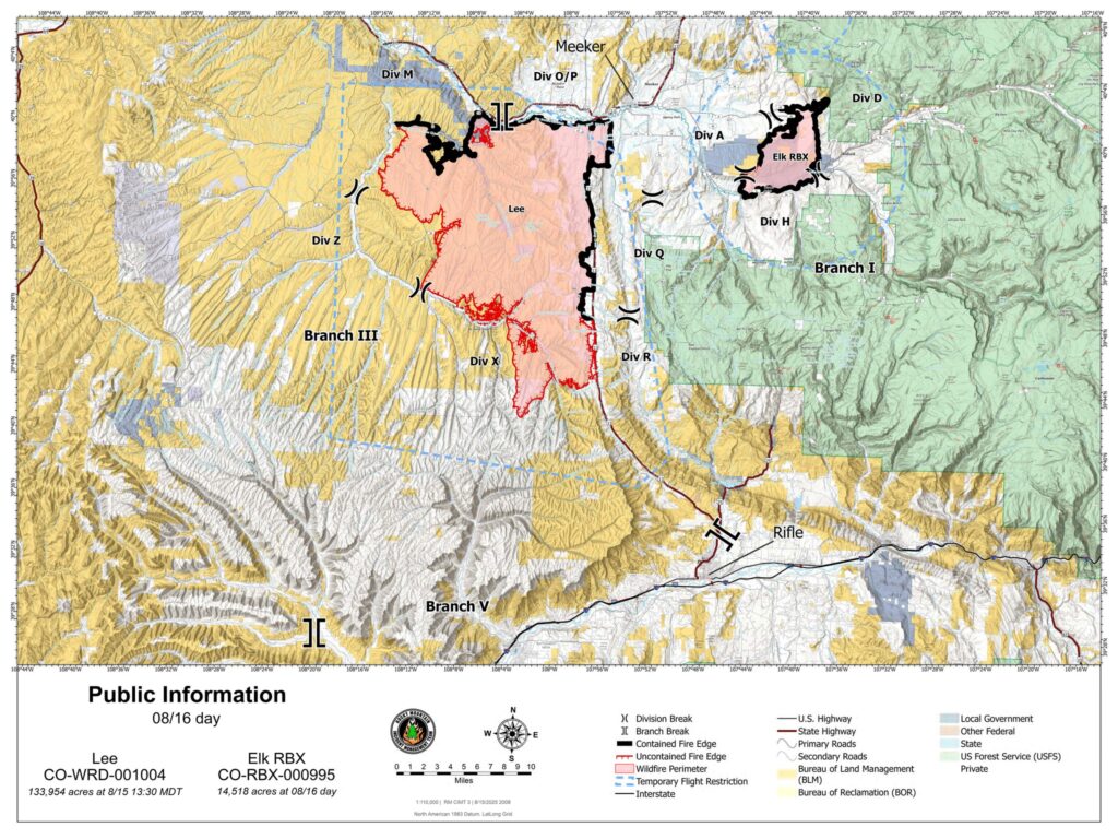 8-16-25 Lee Fire map
