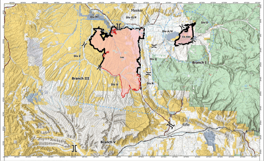 8-17-25 Elk and Lee Fire map