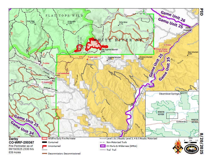 A map of the Derby Fire.