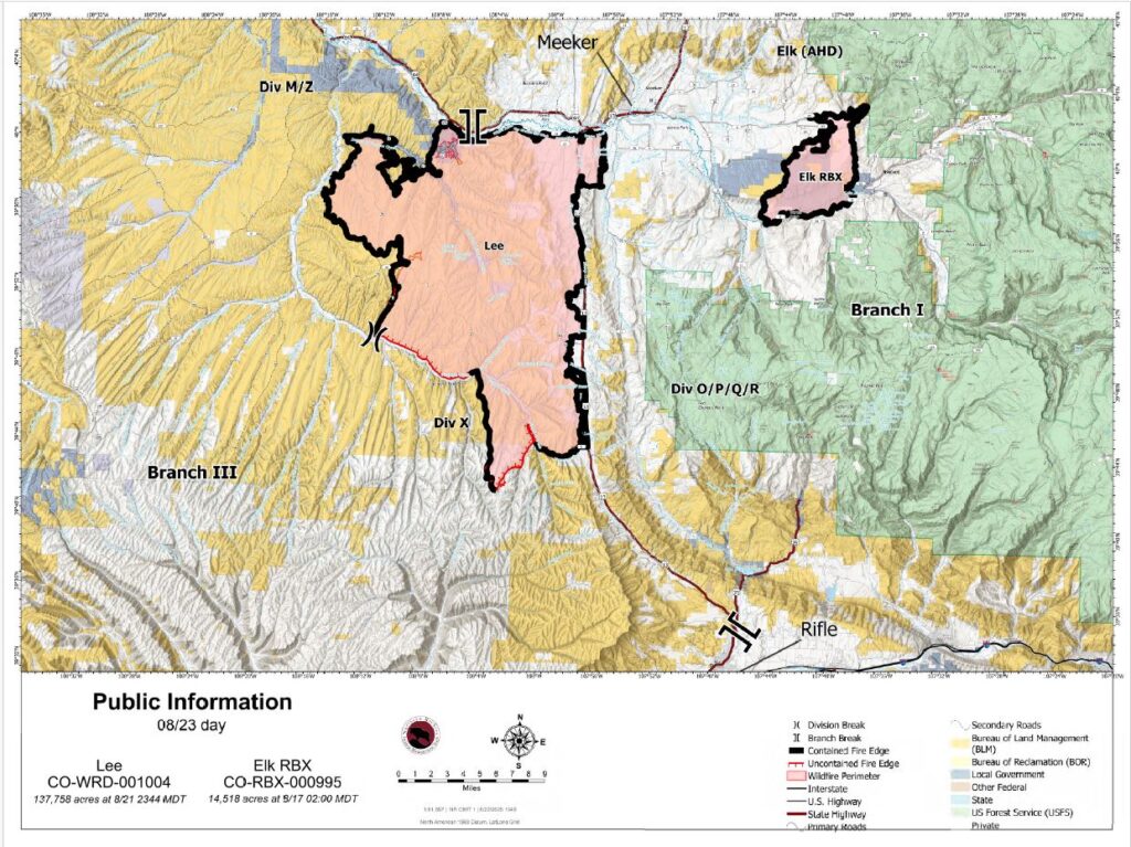 8-23-25 Lee Fire map