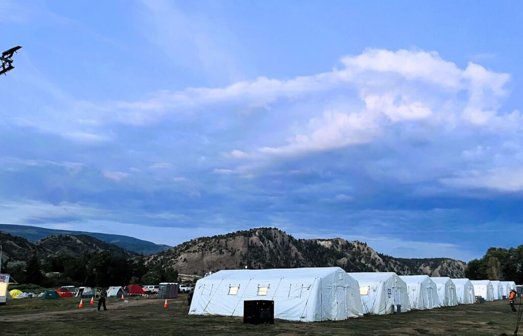 Derby Fire camp tents