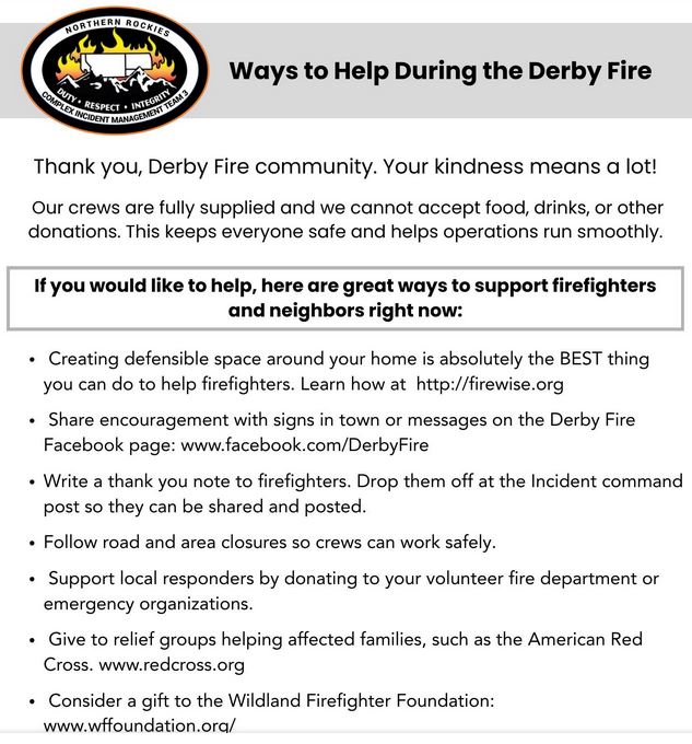 Derby Fire ways to help