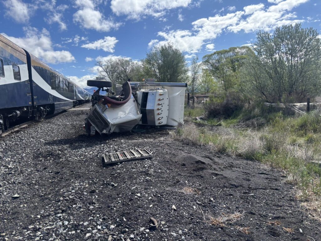 Photo of the tanker truck that collided with a train near Rifle on May 6.
