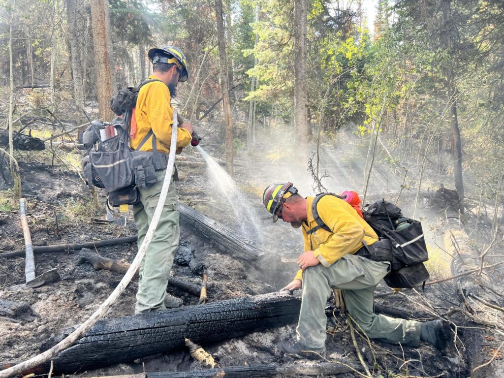 firefighters working on the Derby Fire