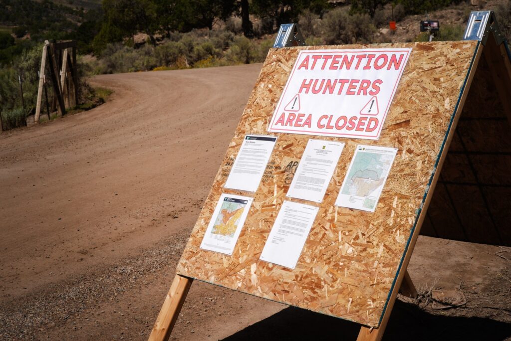 board with Derby Fire closure information