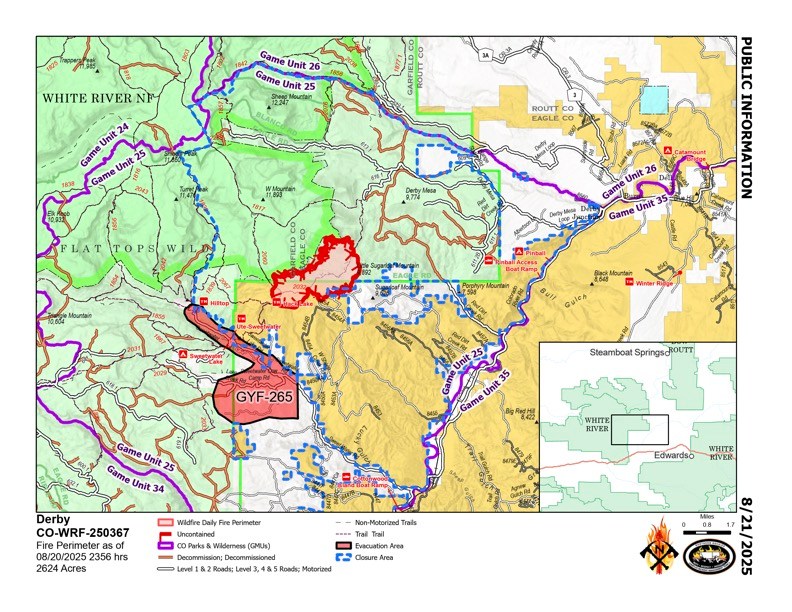 Derby Fire map 8/21/2025