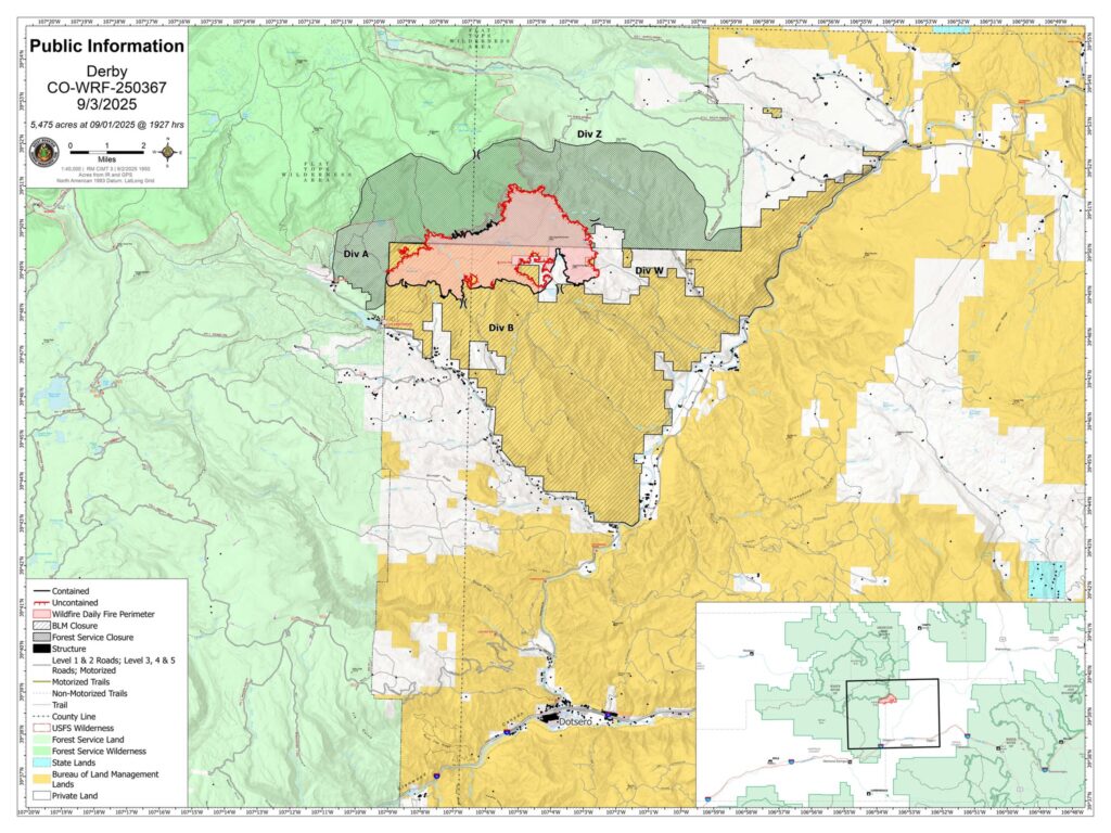 Derby Fire map September 3, 2025