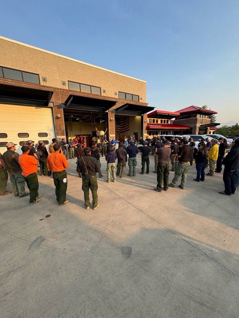 Emergency services respond to the dry creek fire