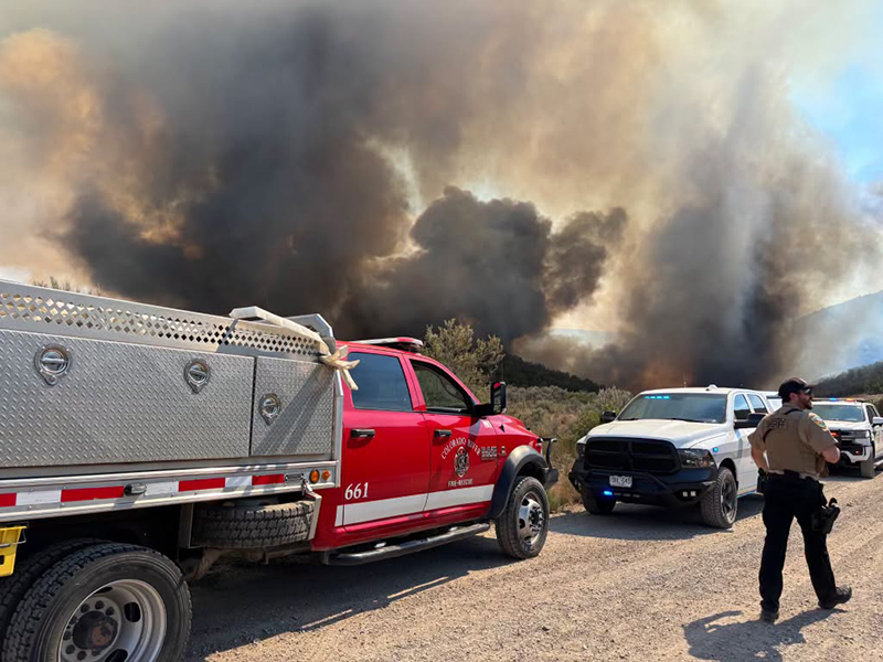 Emergency services respond to the dry creek fire