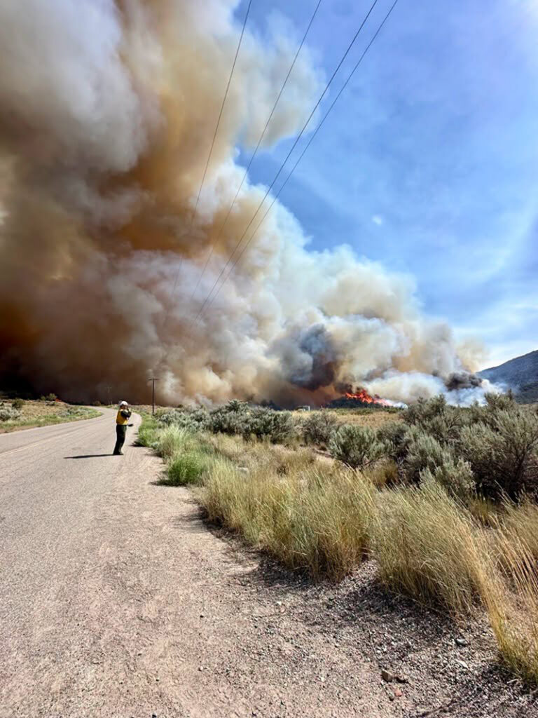 Emergency services respond to the Dry Creek Fire.