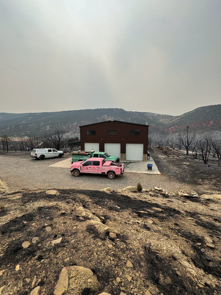 Emergency services respond to the Dry Creek Fire by natural gas facilities.