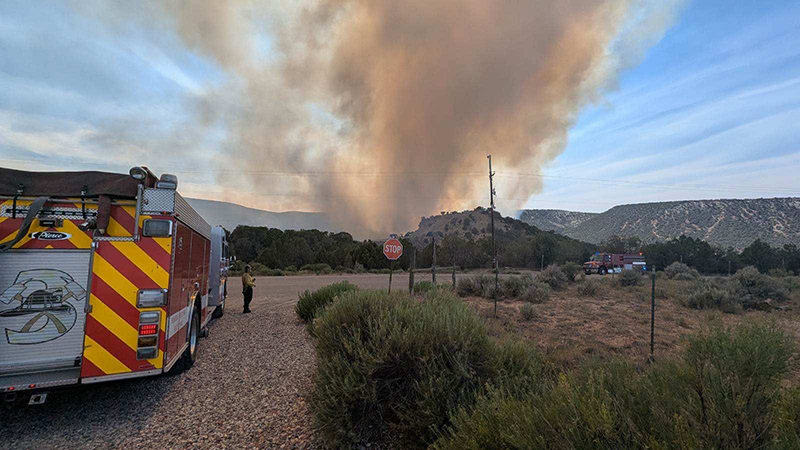 Emergency services respond to the Dry Creek Fire.