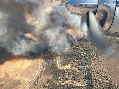 Aerial view of the Dry Creek Fire.