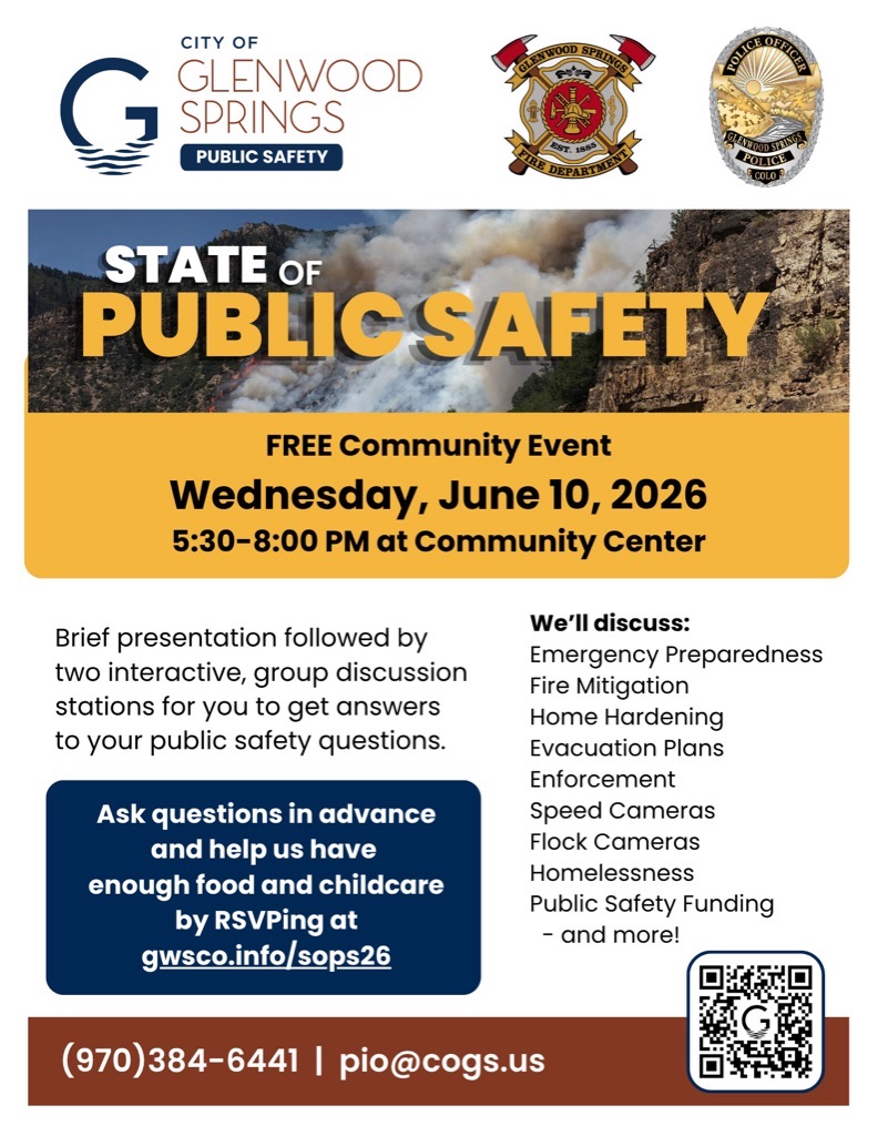 Glenwood Springs State of Public Safety flyer